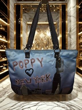 Coach 2Pc Poppy Limited Edition New York City Tote + Wristlet